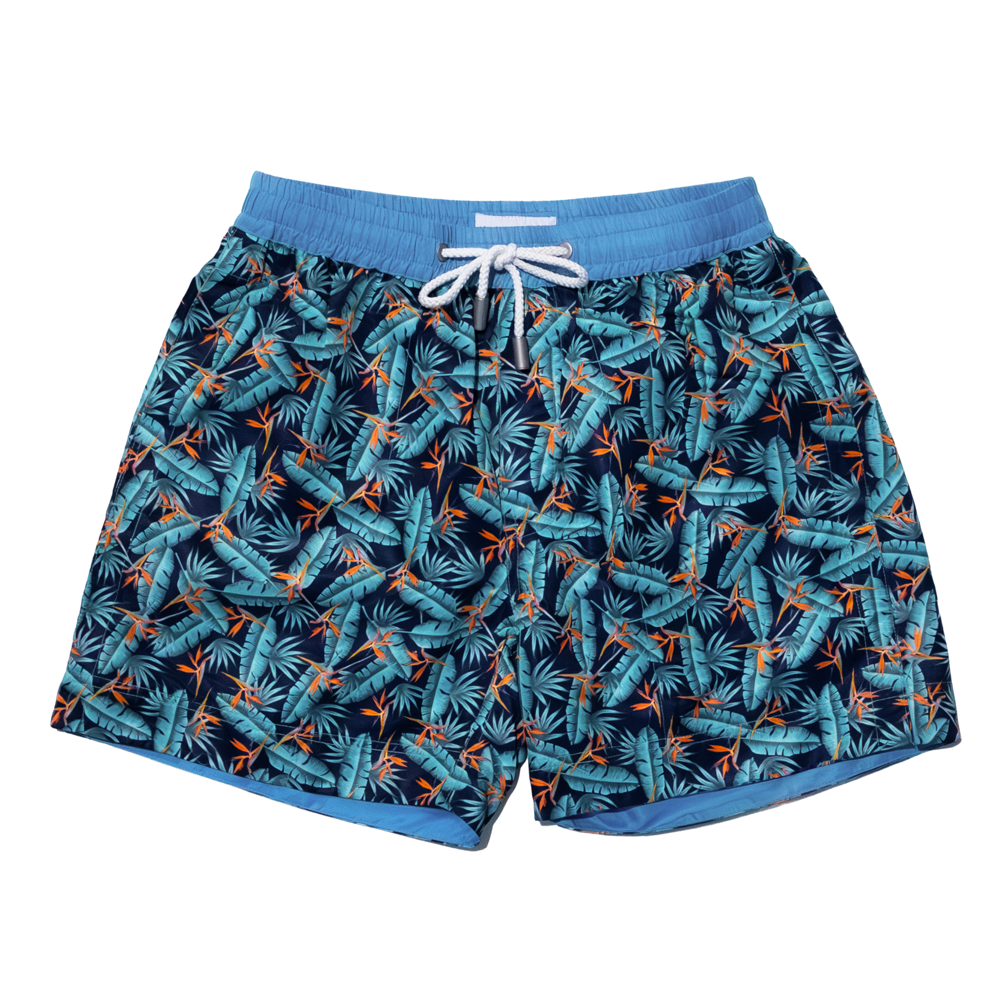 水着 CHAMPION/YACHT FLAG MONOGRAM SWIM SHORTS Thomas Royall Tropical Forest Mens Swim Shorts in Navy with Green