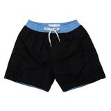 Your little guy will look effortlessly chic in our plain, Jet Black swim shorts.