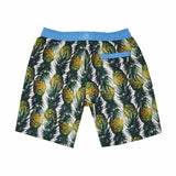 Our 'Montego' shorts showcasing a fruity pineapple design. This 'Bobby' style features our signature Thomas Royall blue waistband with a mid length, relaxed day to night fit.