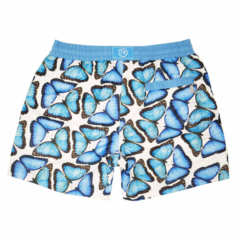 Our 'Bermuda Butterfly' short features an abstract, photographic butterfly design. The 'Luca' fit features our signature Thomas Royall blue waistband with a relaxed day to night fit.