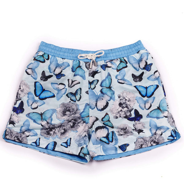 Our signature 'California' shorts featuring a butterfly and floral graphic design. The 'Luca' fit features our signature Thomas Royall blue waistband with a relaxed day to night fit.