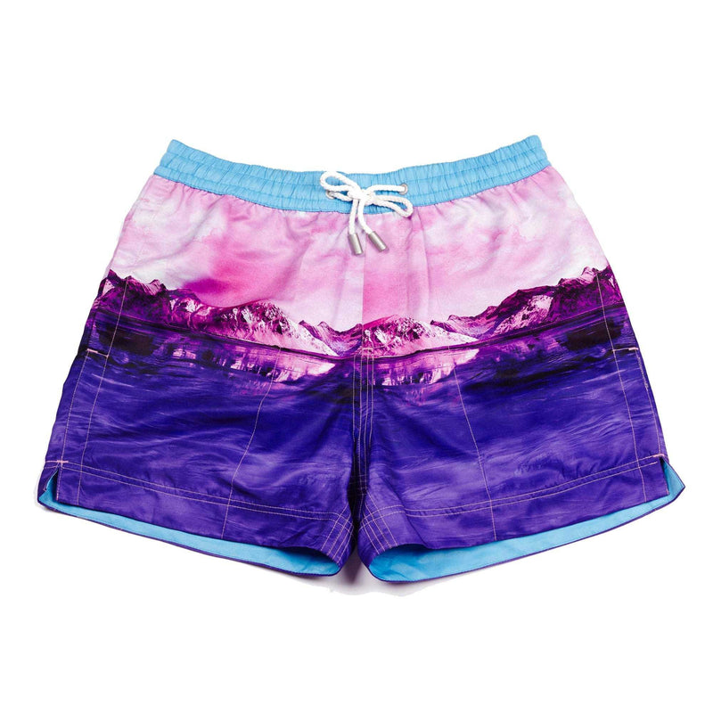 A photographic pink 'Iceberg' shorts featuring a iceberg design. The 'Luca' fit features our signature Thomas Royall blue waistband with a relaxed day to night fit.