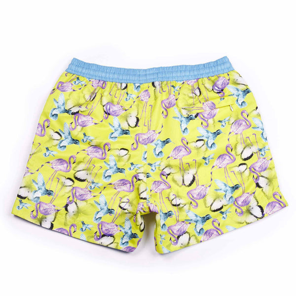 Our bold 'Jamaica' shorts featuring a butterfly, flamingo and bird design. The 'Luca' fit features our signature Thomas Royall blue waistband with a relaxed day to night fit.