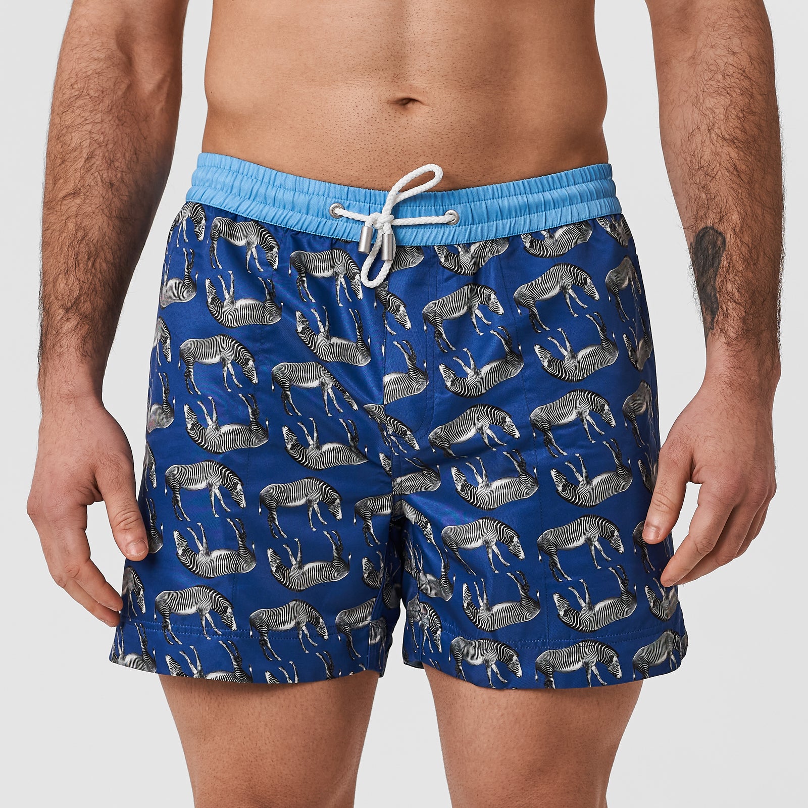 African Zebra Luca Mid Length Men s Swim Shorts