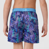 Back of Thomas Royall kids swim shorts showing high quality detail of blue waistband and logo zip