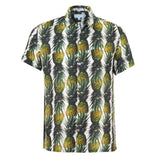 The 'Montego' mens shirt showcasing a fruity pineapple design. Style this shirt with matching 'Montego' shorts for both kids and adults.