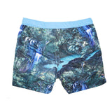A photographic 'Rainforest' shorts featuring a forest and waterfall design. This 'George' fit features our signature Thomas Royall blue waistband with a smart tailored fit.