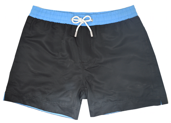 Jet Black Luca Mid Length Men's Swim Shorts (Last pair, XXL)