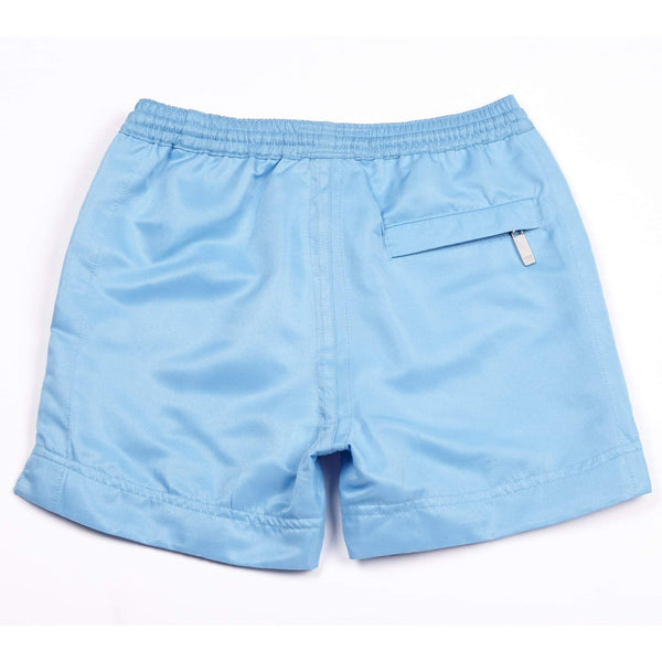 Our 'TR Blue' kids shorts in our branded blue colour.