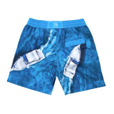 Vancouver' kids shorts showcasing a dual speed boat design. This 'Luca' style features our signature Thomas Royall blue waistband with a relaxed day to night fit.